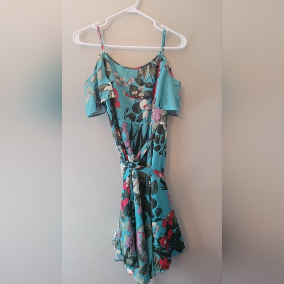 Marciano Los Angeles floral slit tie dress spaghetti strap wrap small - Picture 12 of 16